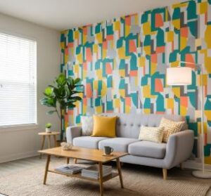 Accent walls peel and stick wallpapers for rentals
