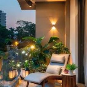 Balcony decor ideas with modern lighting