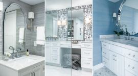 Bathroom decor ideas without renovation with colour and surface contrast