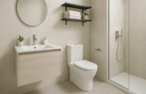 Keep small bathrooms minimal to get free space