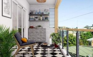 Vibrant flooring in apartment balconies