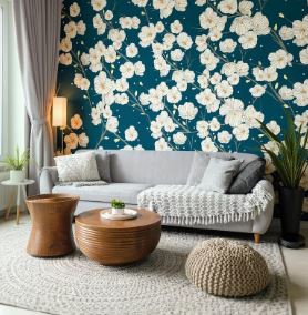 landlord-friendly removable living room wall decor for renters