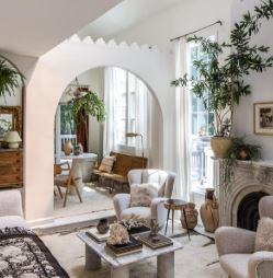 Decorate the living room with plants to feel lively