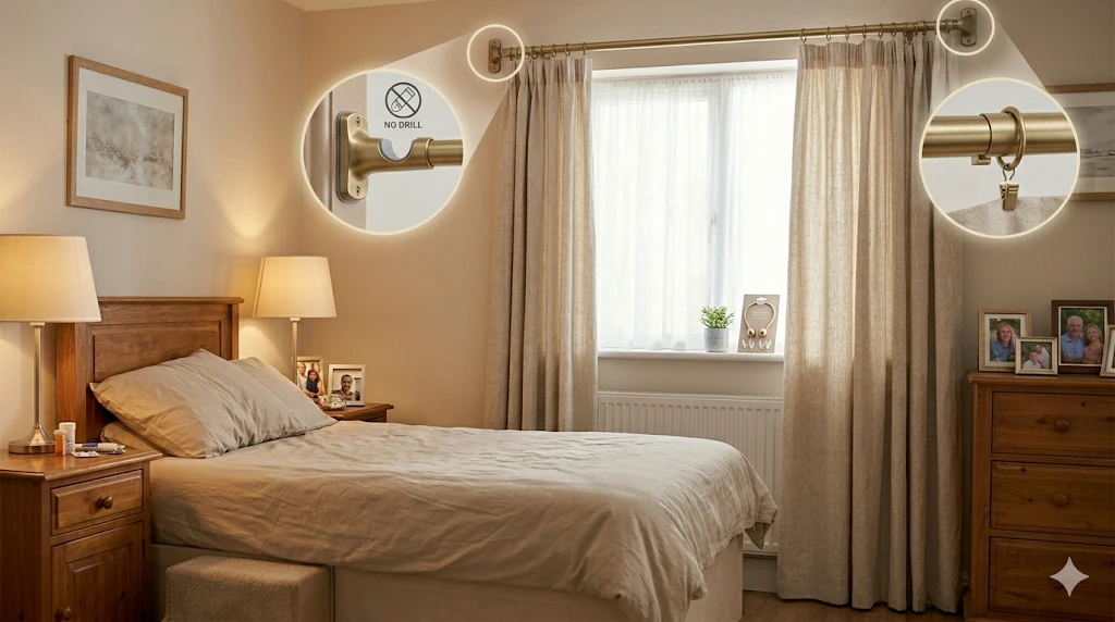 no drill curtain solutions for rental homes