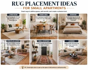 Rug placement ideas for small apartments