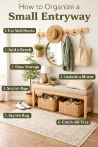 how to organize a small entryway