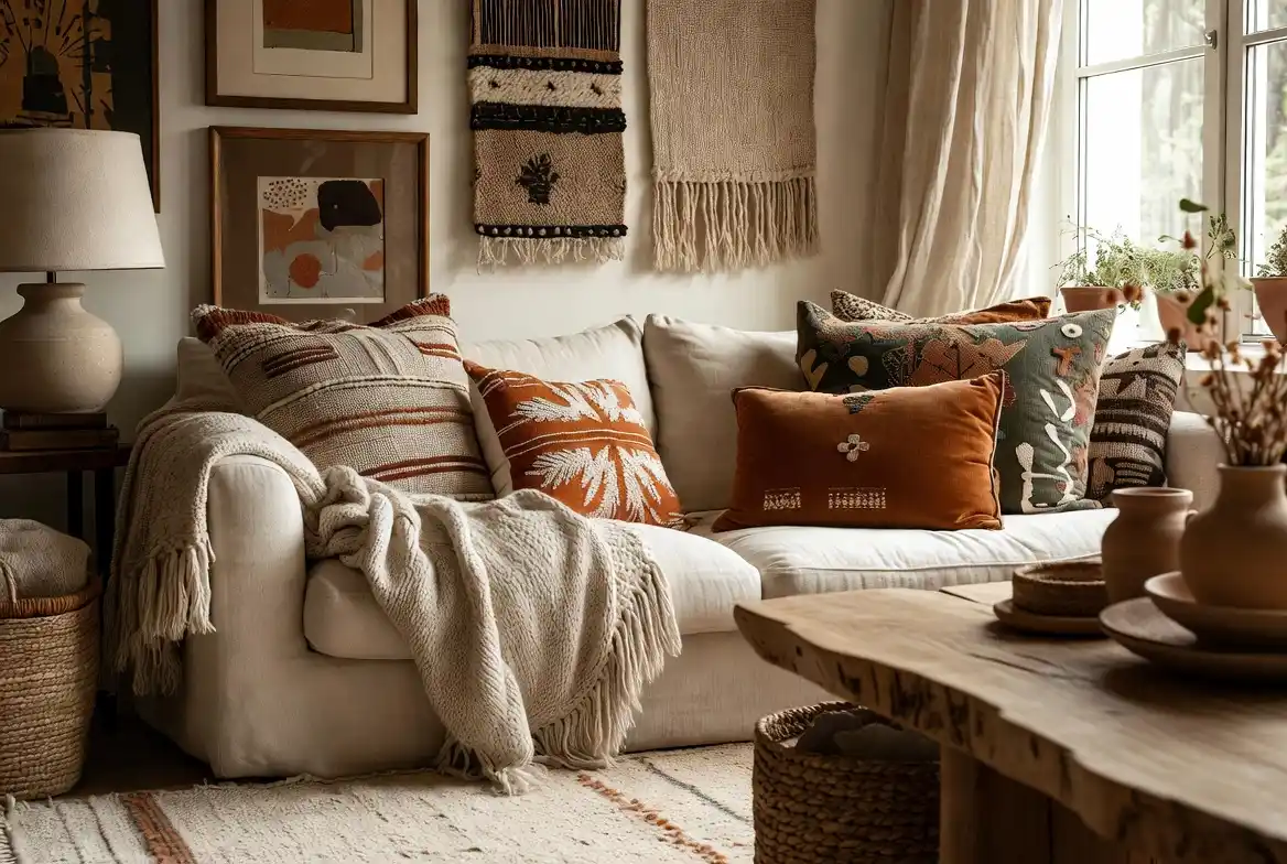 mixing patterns and textures for interior decor