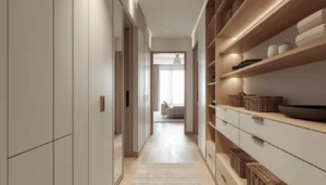 narrow hallway storage solutions