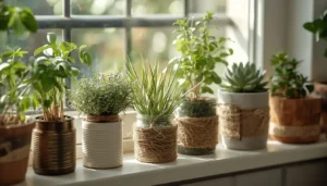 recycled household item planters