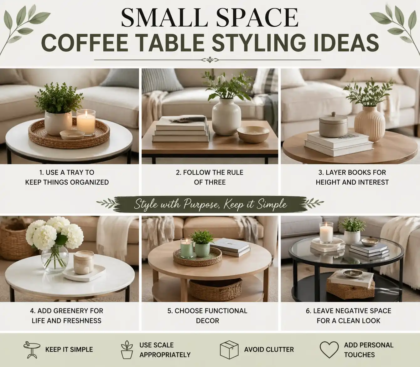 small space coffee table styling ideas