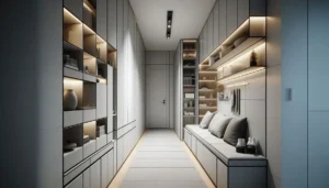 space saving hallway organization