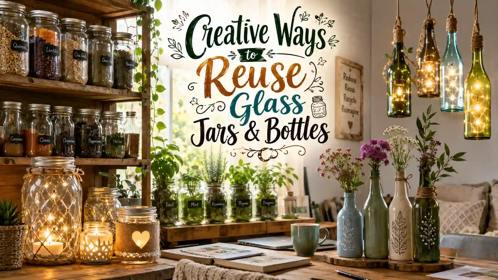 Creative Ways to Reuse Glass Jars & Bottles
